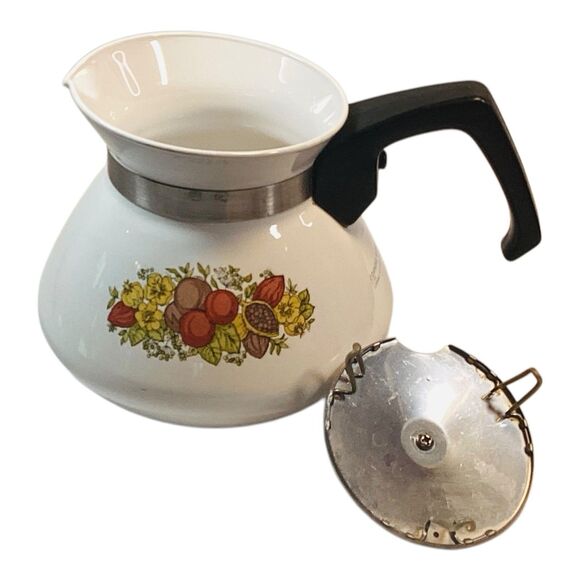 Corning Ware Spice of Life 6 Cup Tea Pot With Lid Vintage - Picture 7 of 11